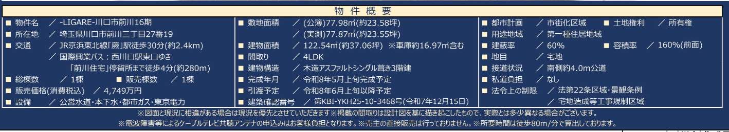 ケイアイスター不動産 川口市前川3丁目 新築戸建 仲介手数料無料