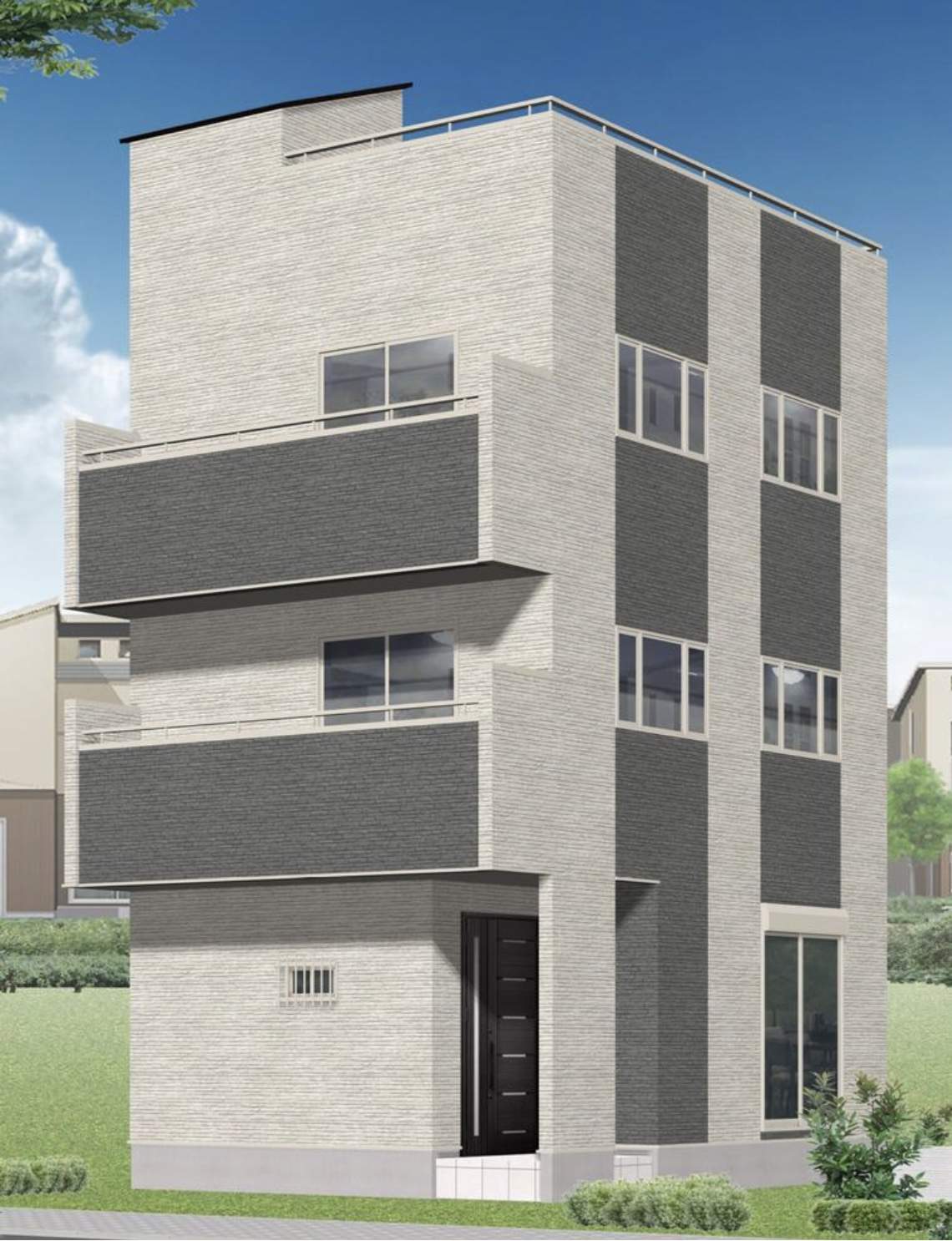 外観、レクスターリビング 川口市朝日6丁目 新築戸建 仲介手数料無料