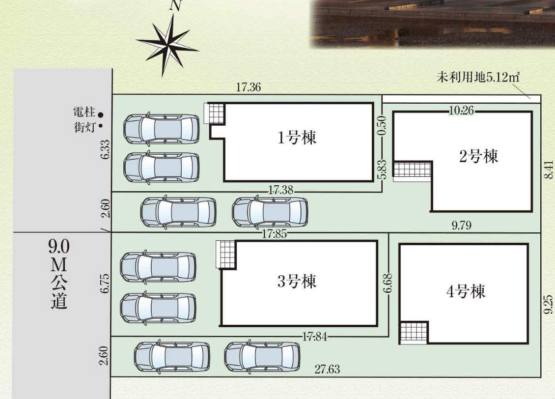 配置図、タクトホーム 川口市芝1丁目 新築戸建 仲介手数料無料