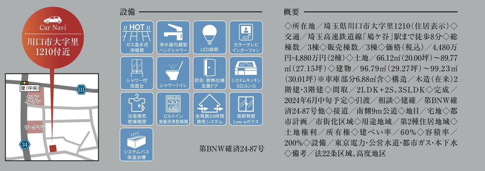 概要、メルディア　川口市字里 新築戸建 仲介手数料無料 