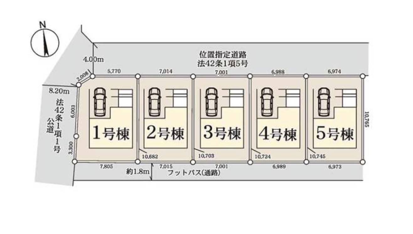 配置図、一建設 川口市大字辻 新築戸建 仲介手数料無料