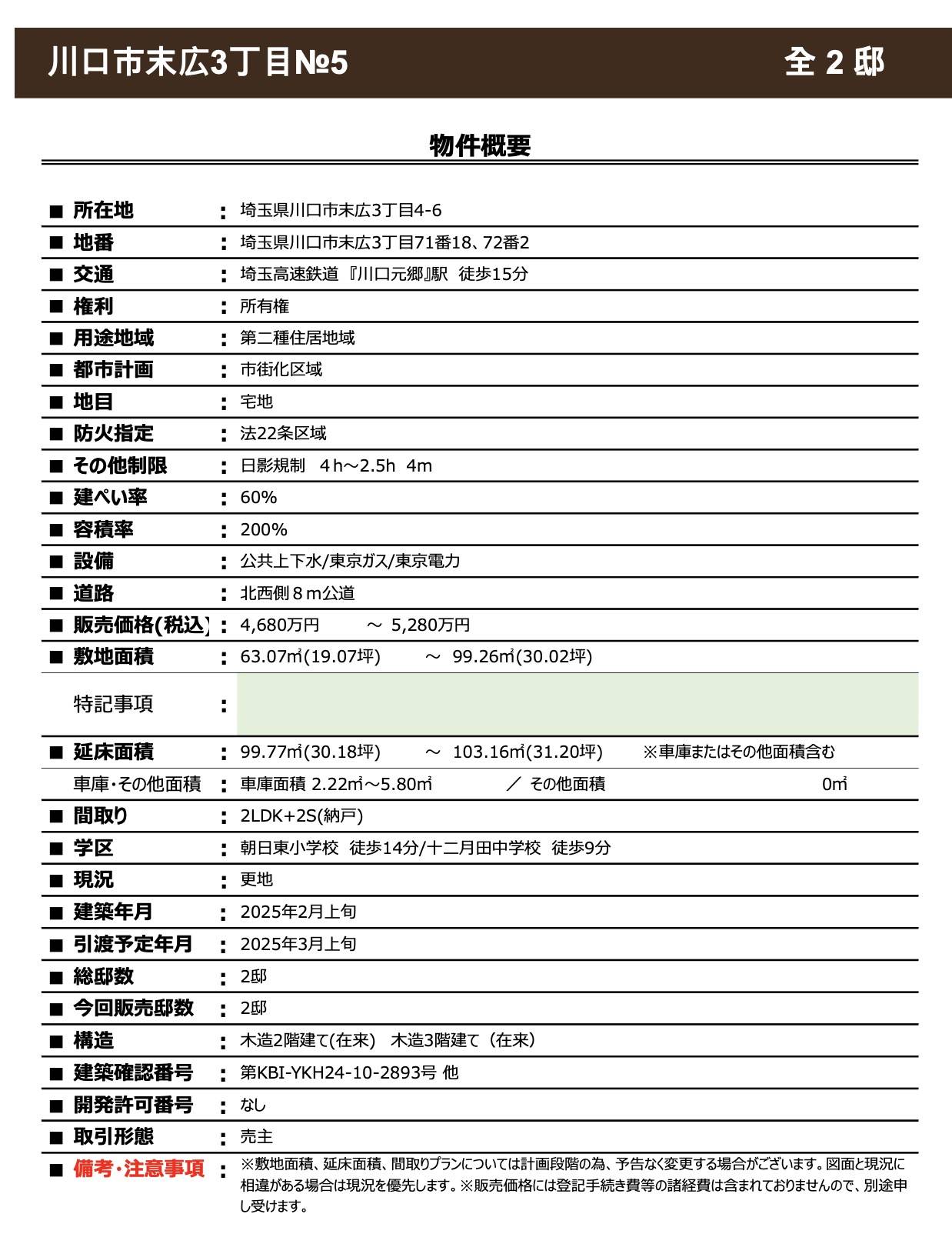 メルディア　川口市末広３丁目 新築戸建 仲介手数料無料