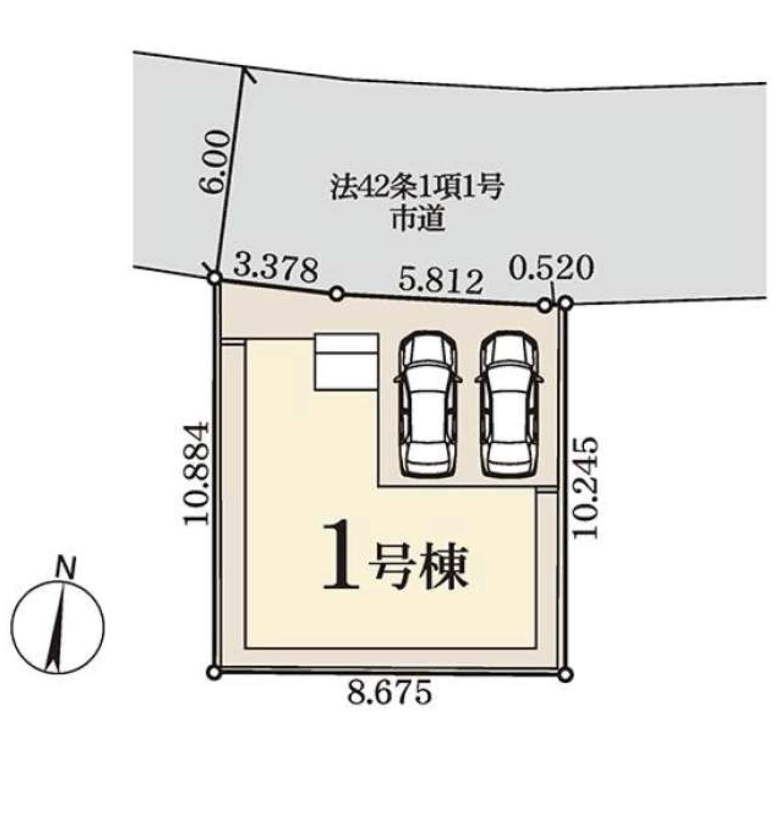 配置図、一建設 川口市安行出羽4丁目 新築戸建 仲介手数料無料