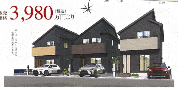 外観、cgタクトホーム 川口市上青木2丁目 新築戸建 仲介手数料無料