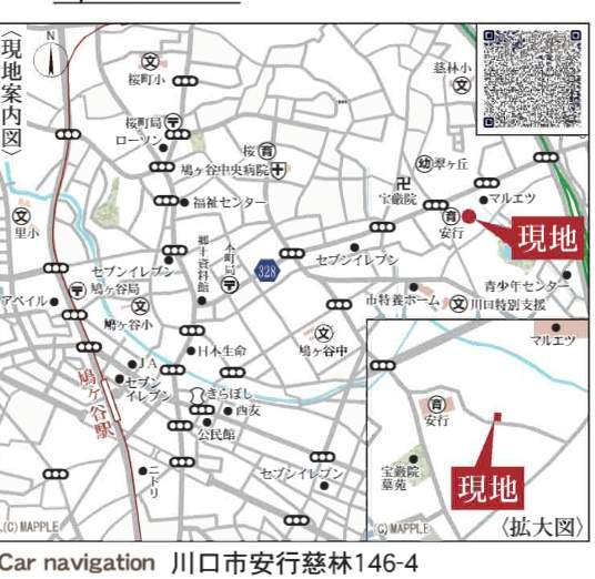 地図、一建設 川口市大字安行慈林 新築戸建 仲介手数料無料