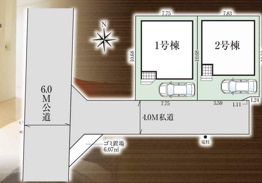 配置図、川口市上青木1丁目 新築戸建 仲介手数料無料