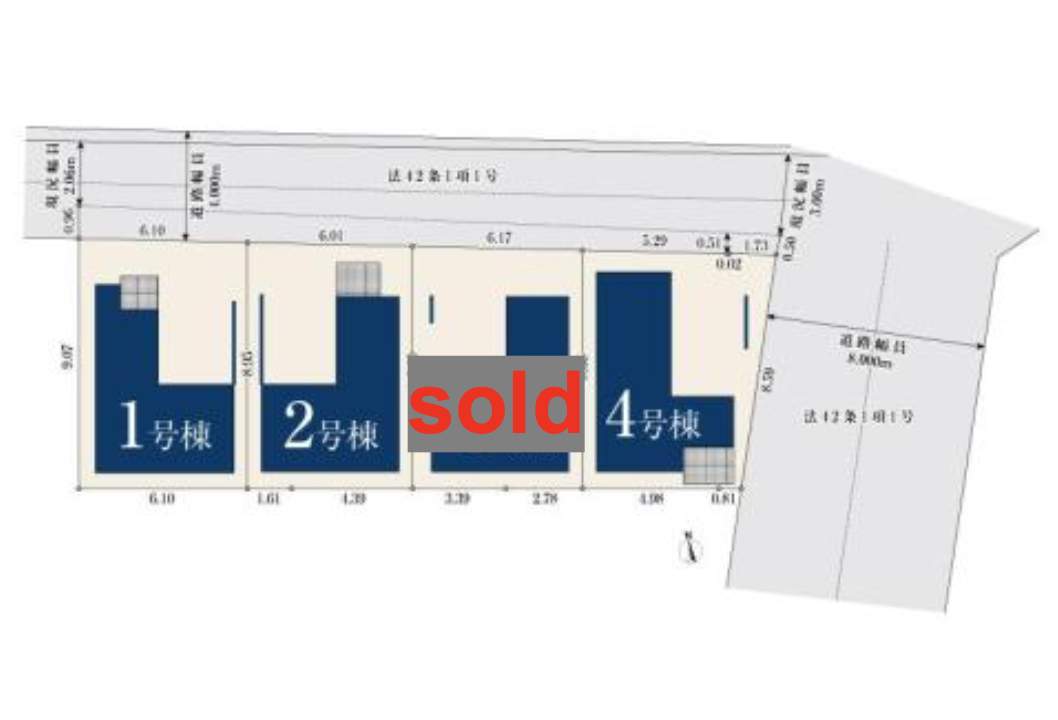 配置図、ホーク・ワン 川口市元郷1丁目 新築戸建 仲介手数料無料