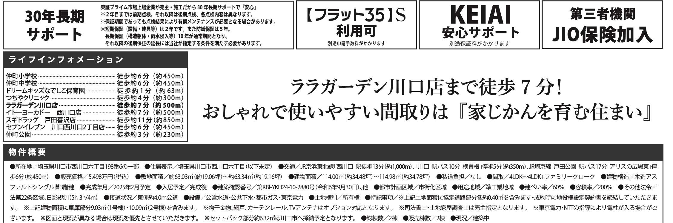 概要、ケイアイスター不動産　川口市西川口６丁目 新築戸建 仲介手数料無料