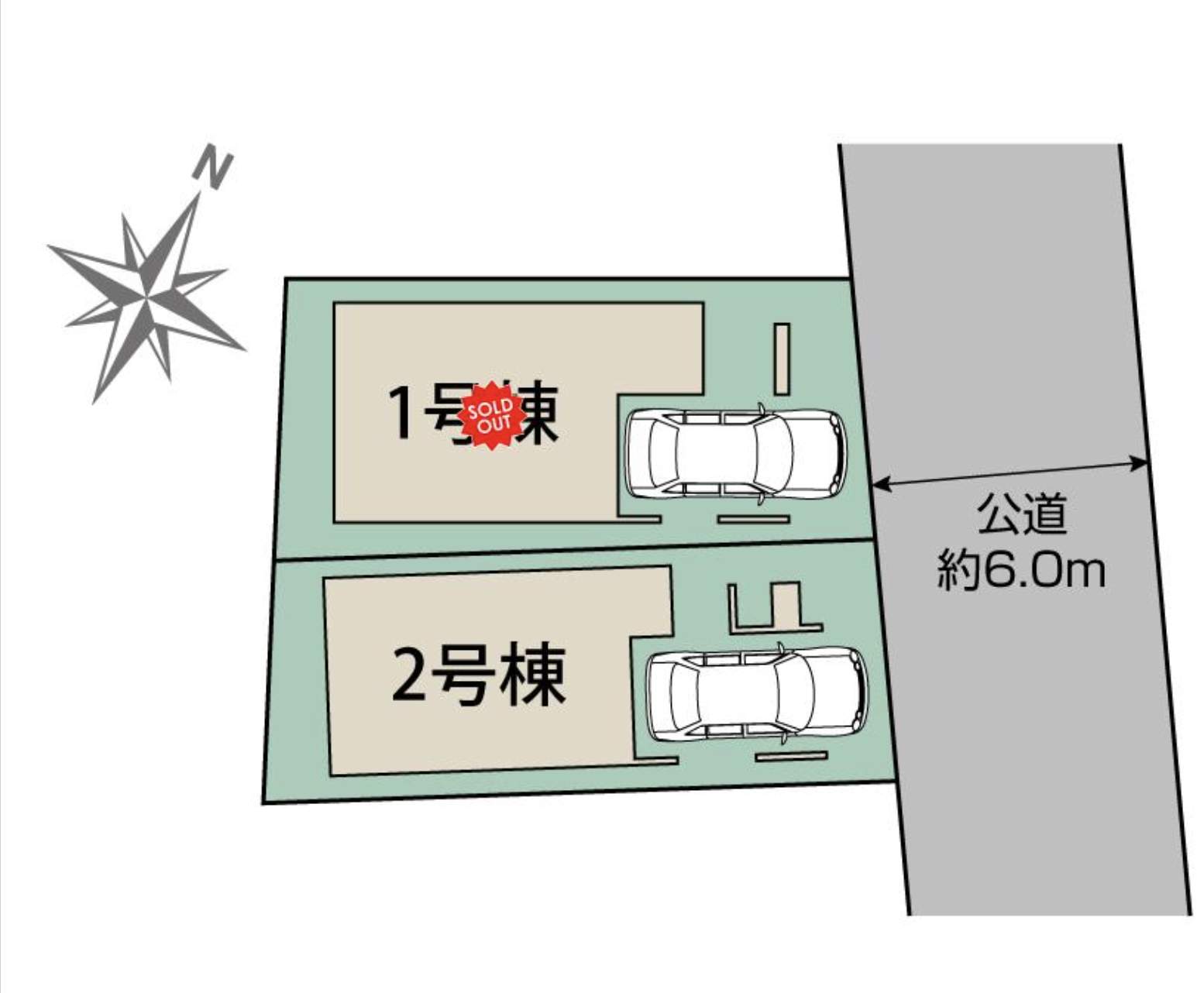 配置図、東栄住宅 さいたま市北区目東大成町2丁目 新築戸建 仲介手数料無料