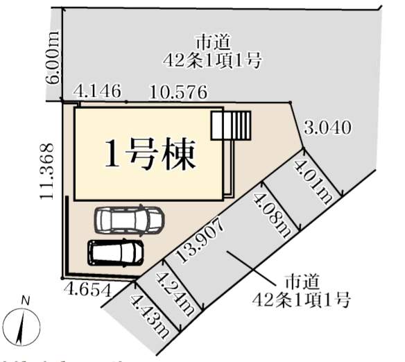 配置図、一建設 さいたま市岩槻区大字徳力 新築戸建 仲介手数料無料