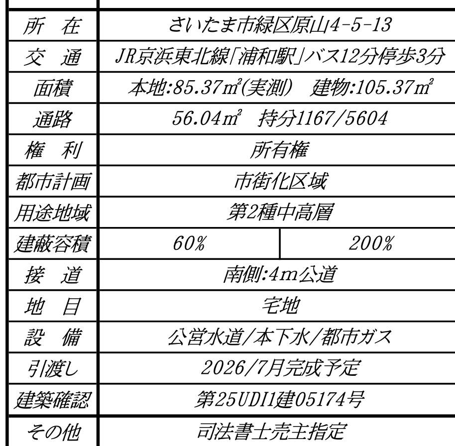 ジュリーハウス さいたま市緑区原山4丁目 新築戸建 仲介手数料無料