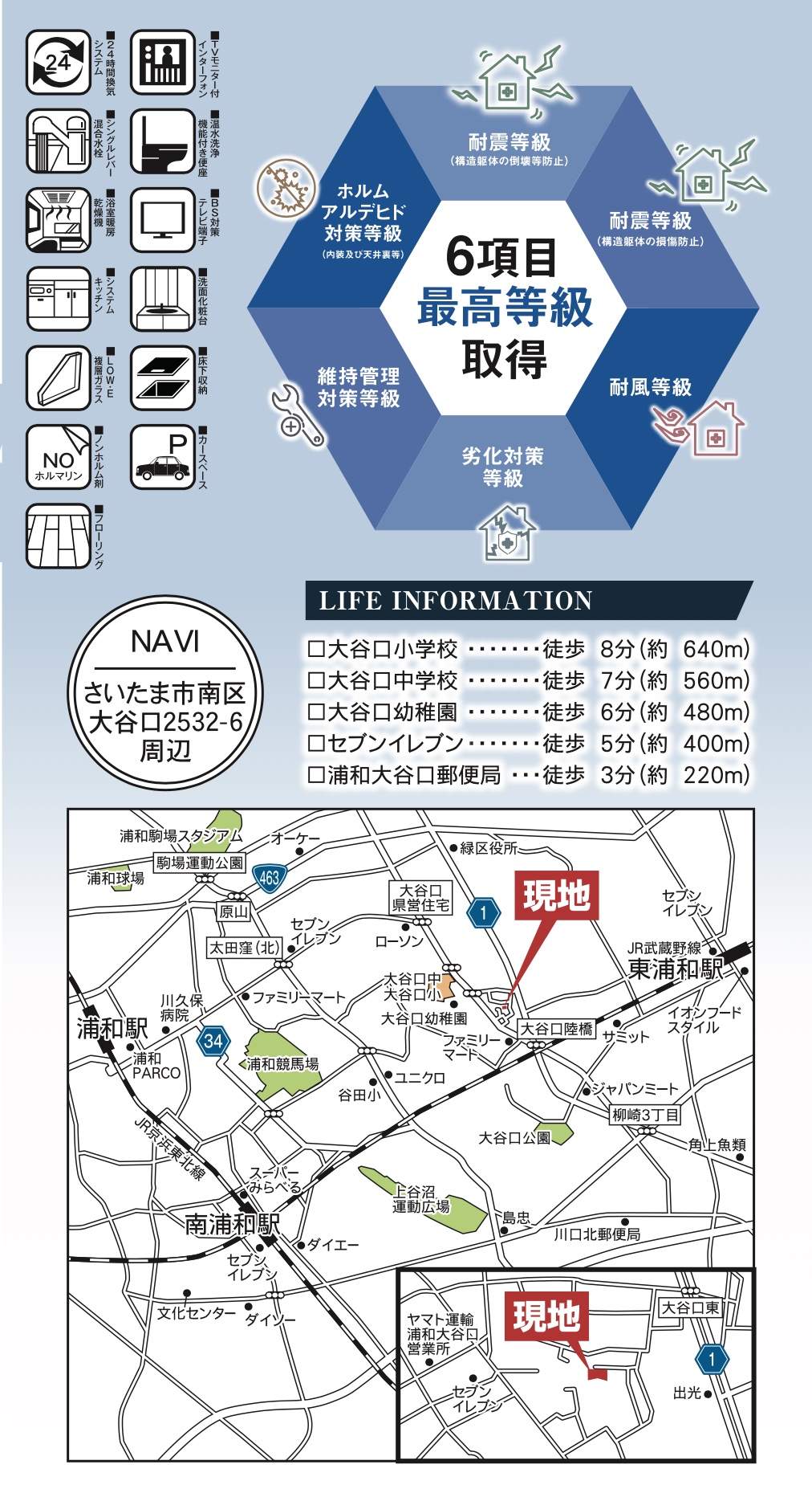 地図、タクトホーム　さいたま市南区大字大谷口 新築戸建 仲介手数料無料