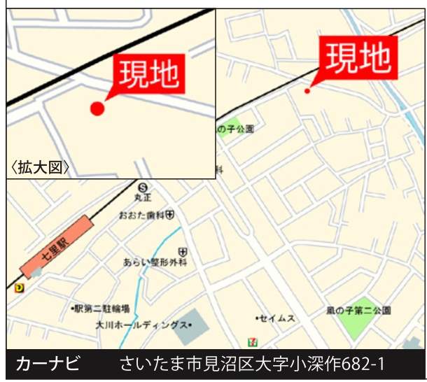 地図、サンウエストホーム さいたま市見沼区大字小深作 新築戸建 仲介手数料無料