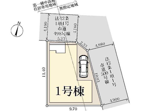 配置図、一建設 さいたま市中央区鈴谷6丁目 新築戸建 仲介手数料無料