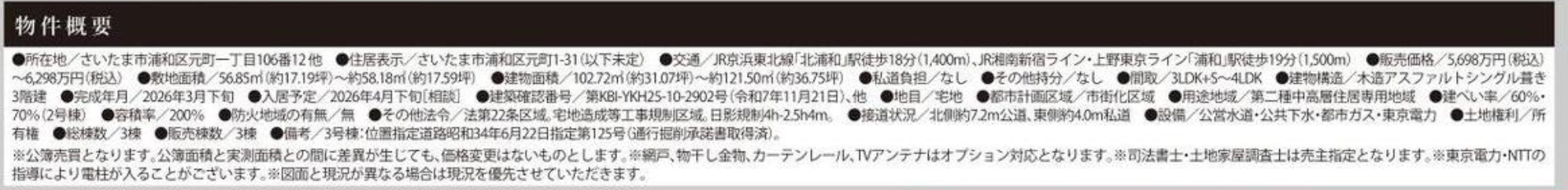 概要、ケイアイスター不動産 さいたま市浦和区元町1丁目 新築戸建 仲介手数料無料