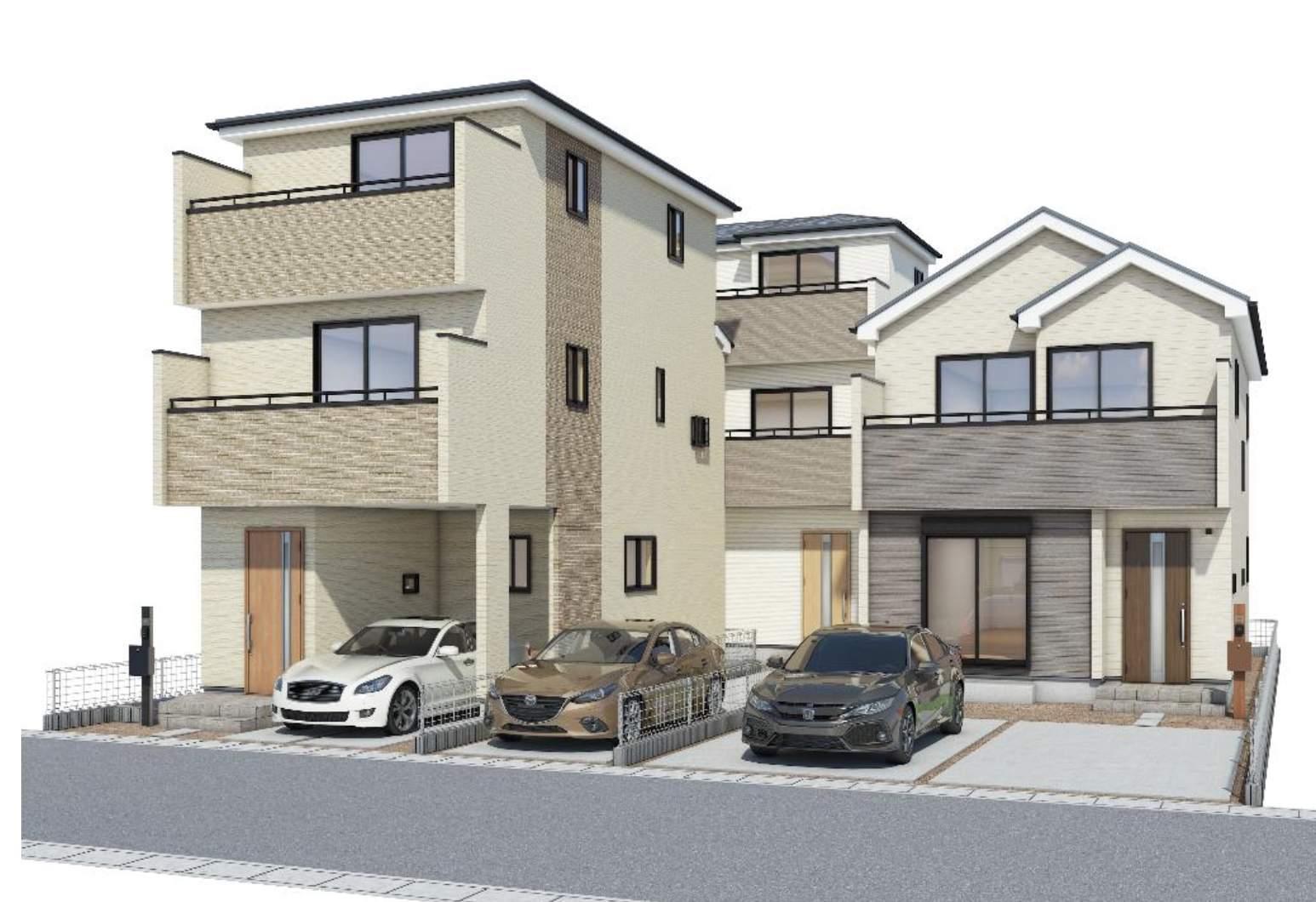 外観、飯田産業 さいたま市見沼区東大宮6丁目 新築戸建 仲介手数料無料