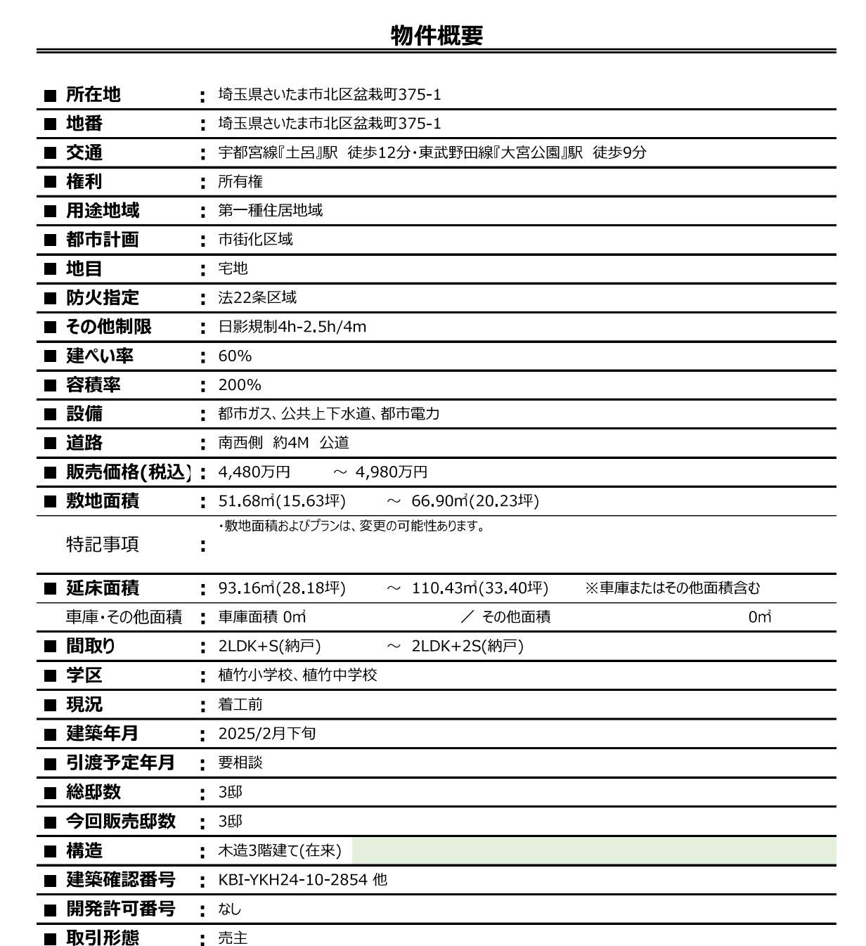 メルディア　さいたま市北区盆栽町 新築戸建 仲介手数料無料