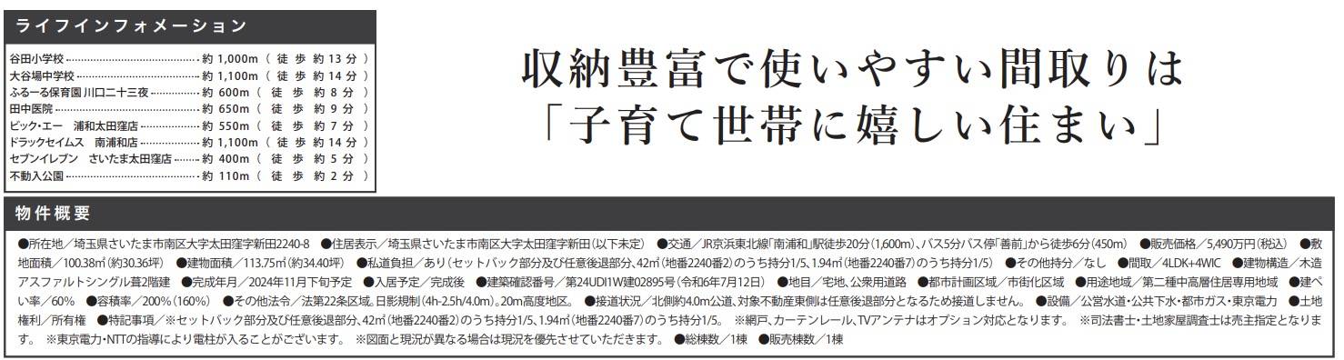 概要、ケイアイスター不動産　さいたま市南区大字太田窪 新築戸建 仲介手数料無料