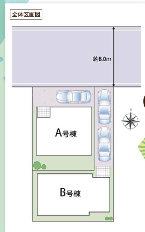 配置図、飯田産業 川口市大字源左衛門新田 新築戸建 仲介手数料無料