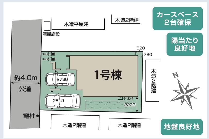 配置図、東栄住宅 さいたま市見沼区東大宮3丁目 新築戸建 仲介手数料無料