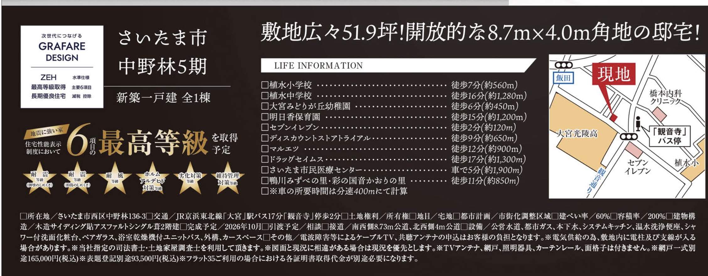 概要、タクトホーム さいたま市西区大字中野林 新築戸建 仲介手数料無料