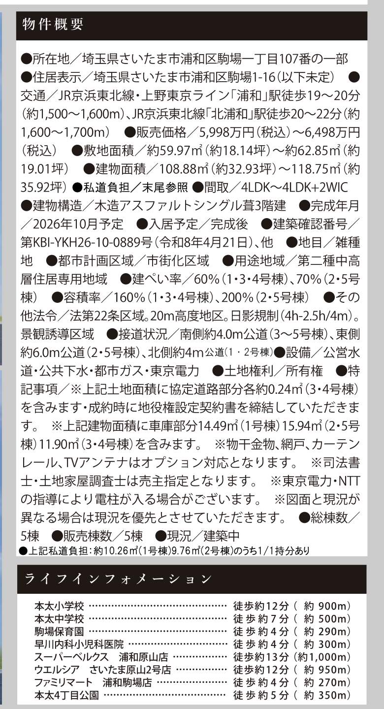 概要、ケイアイスター不動産 さいたま市浦和区駒場1丁目 新築戸建 仲介手数料無料