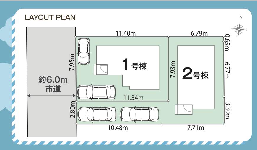 配置図、アイディホーム さいたま市大宮区寿能町2丁目 新築戸建 仲介手数料無料