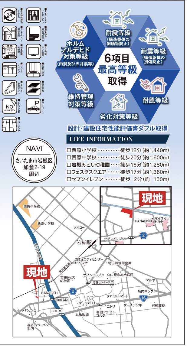 地図、タクトホーム さいたま市岩槻区加倉2丁目 新築戸建 仲介手数料無料