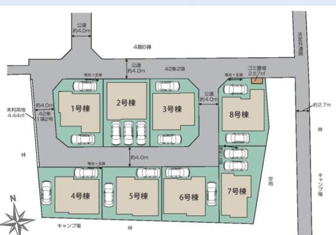 5期配置図、東栄住宅 さいたま市見沼区大字南中野5期 新築戸建 仲介手数料無料
