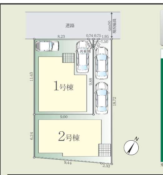 配置図、旭ハウジング さいたま市北区本郷町 新築戸建 仲介手数料無料