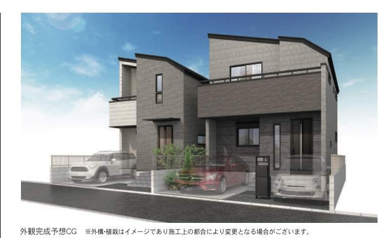 外観、ヤマダホームズ さいたま市北区本郷町 新築戸建 仲介手数料無料