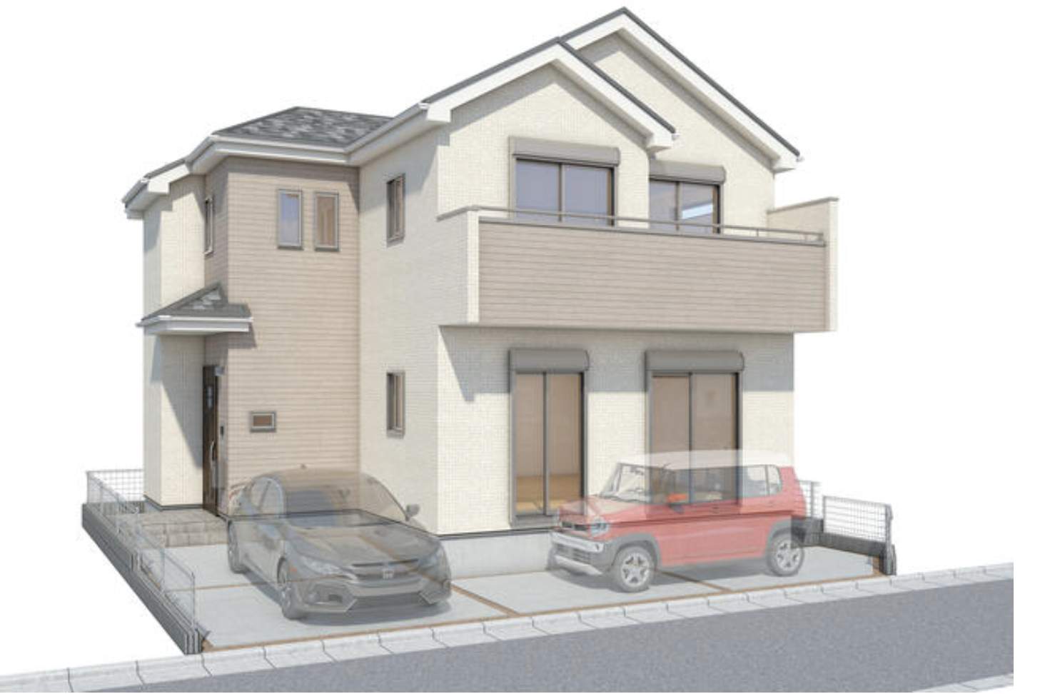 外観、飯田産業 さいたま市西区大字西遊馬 新築戸建 仲介手数料無料