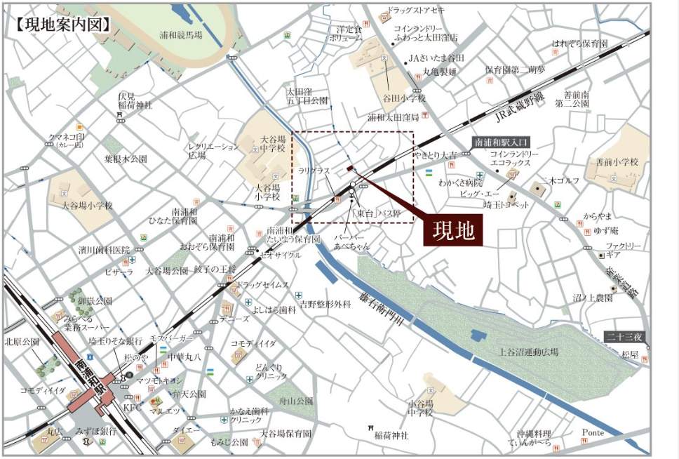 地図、アイム・ユニバース さいたま市南区太田窪5丁目 新築戸建 仲介手数料無料