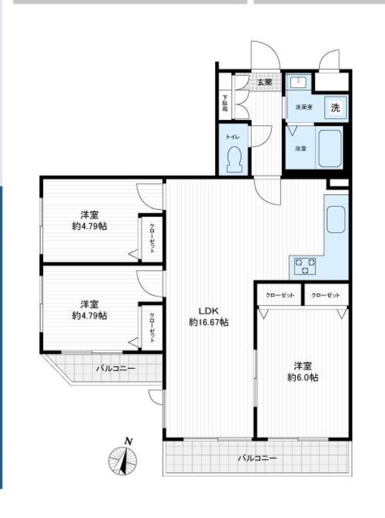 間取り図、アプロアメニティ南浦和 仲介手数料無料 中古マンション