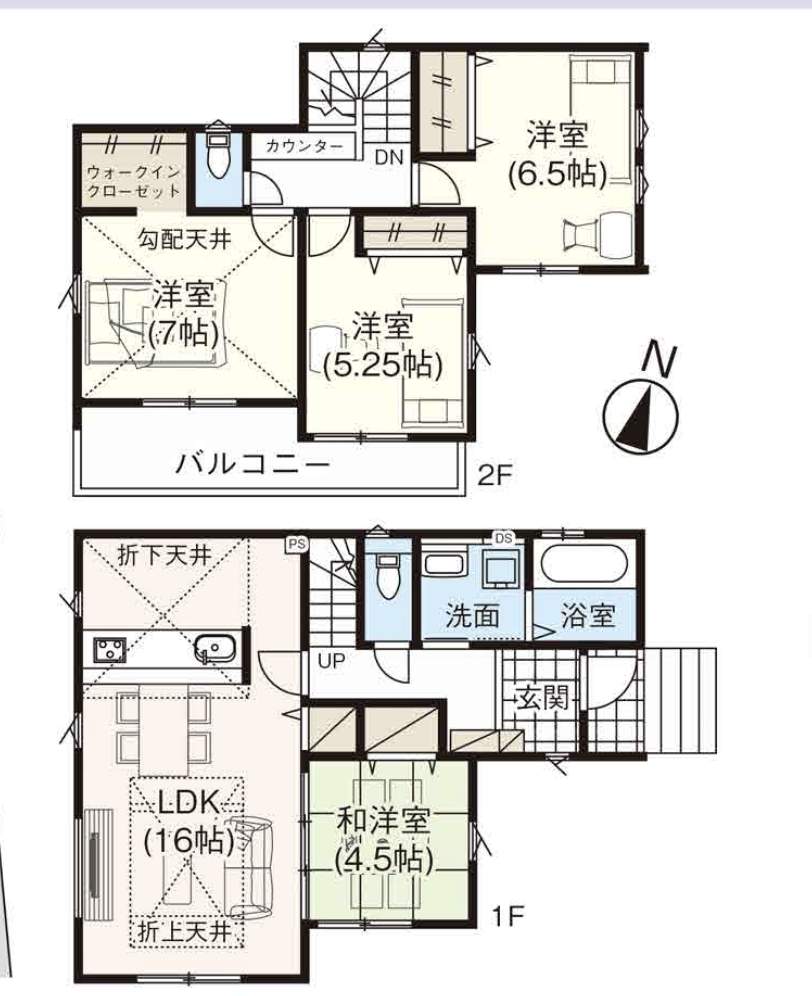 間取り図、タクトホーム さいたま市大宮区三橋4丁目 新築戸建 仲介手数料無料