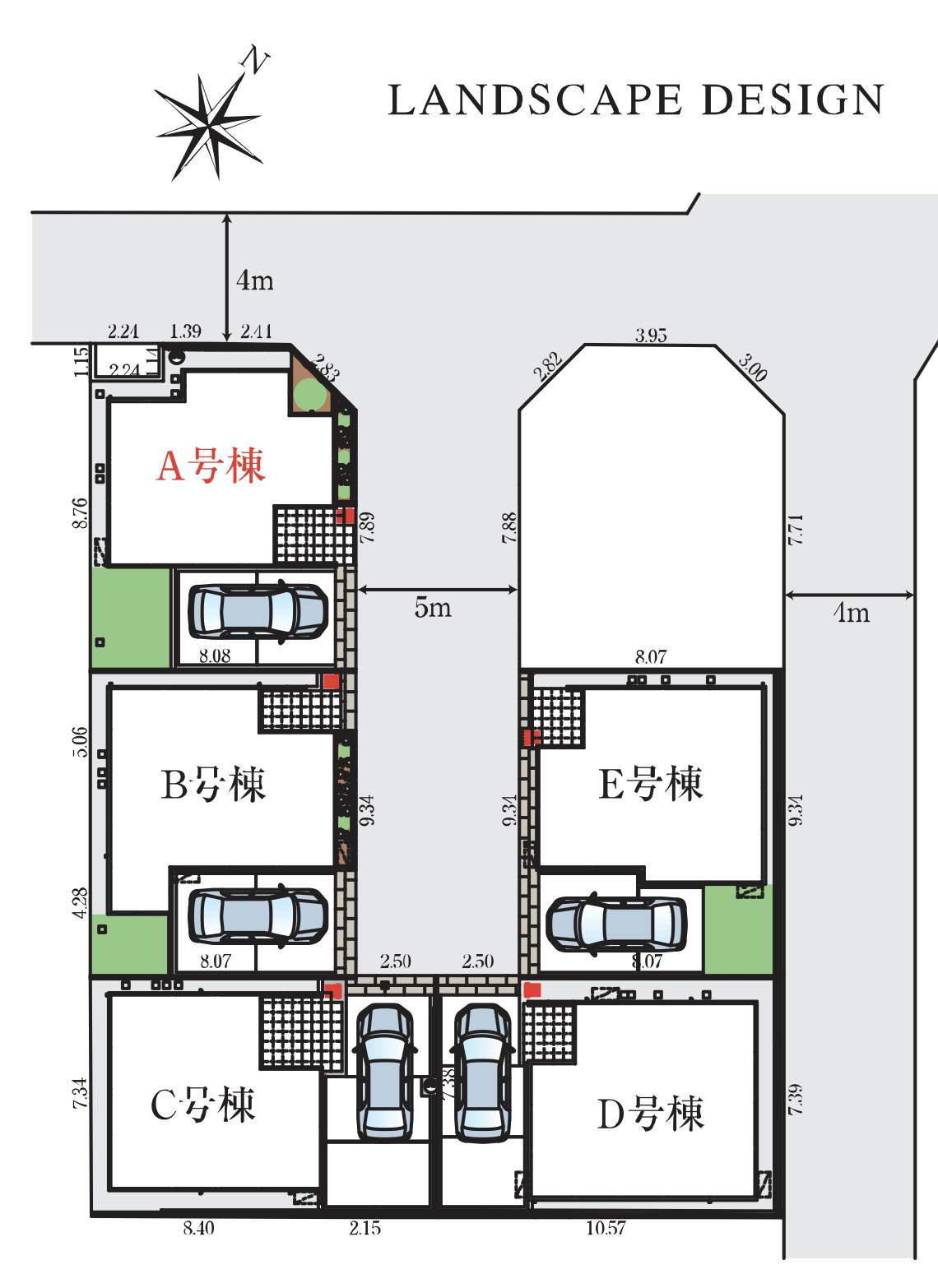 配置図、西堀8丁目 新築戸建 仲介手数料無料 5480万円より 更にお祝金最大20万円プレゼント付 南与野駅歩13分 グリーンガーデン中浦和5期新築戸建