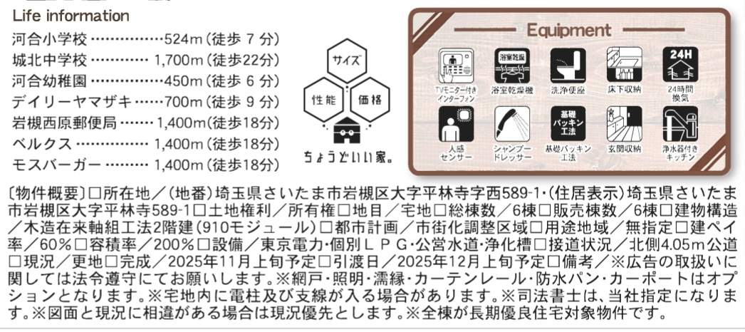 概要、一建設 さいたま市岩槻区大字平林寺 新築戸建 仲介手数料無料