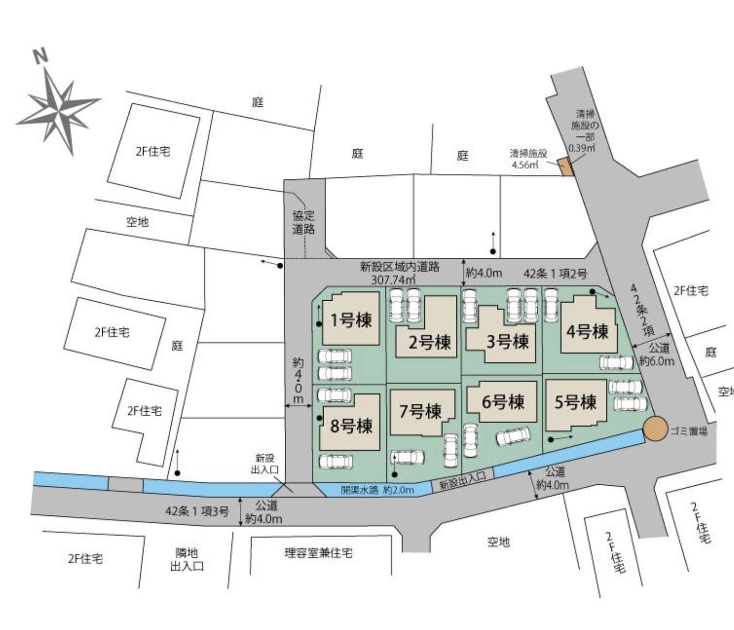 配置図、東栄住宅　さいたま市西区大字二ツ宮 新築戸建 仲介手数料無料