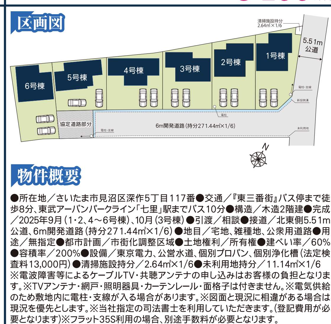 概要、タクトホーム さいたま市見沼区深作5丁目 新築戸建 仲介手数料無料