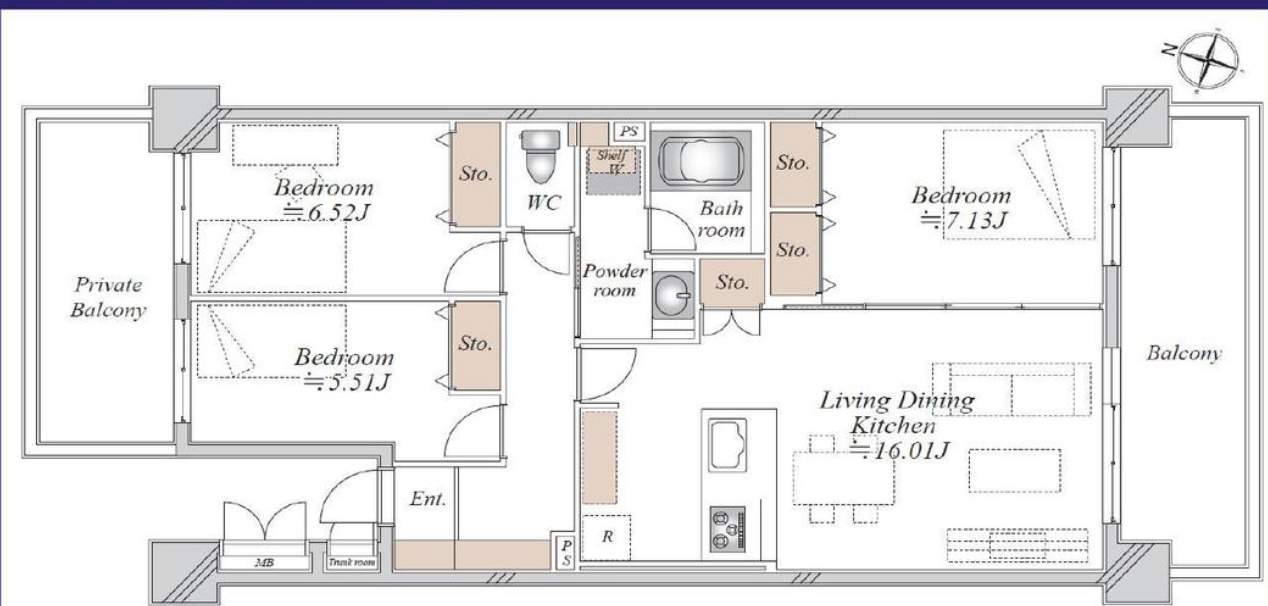 間取り図、ヒルズ南浦和パークグランデージ中古マンション 仲介手数料無料