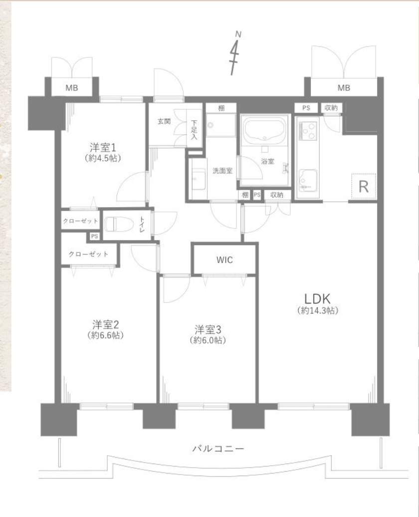 間取り図、サンヴェール浦和常盤中古マンション  仲介手数料無料