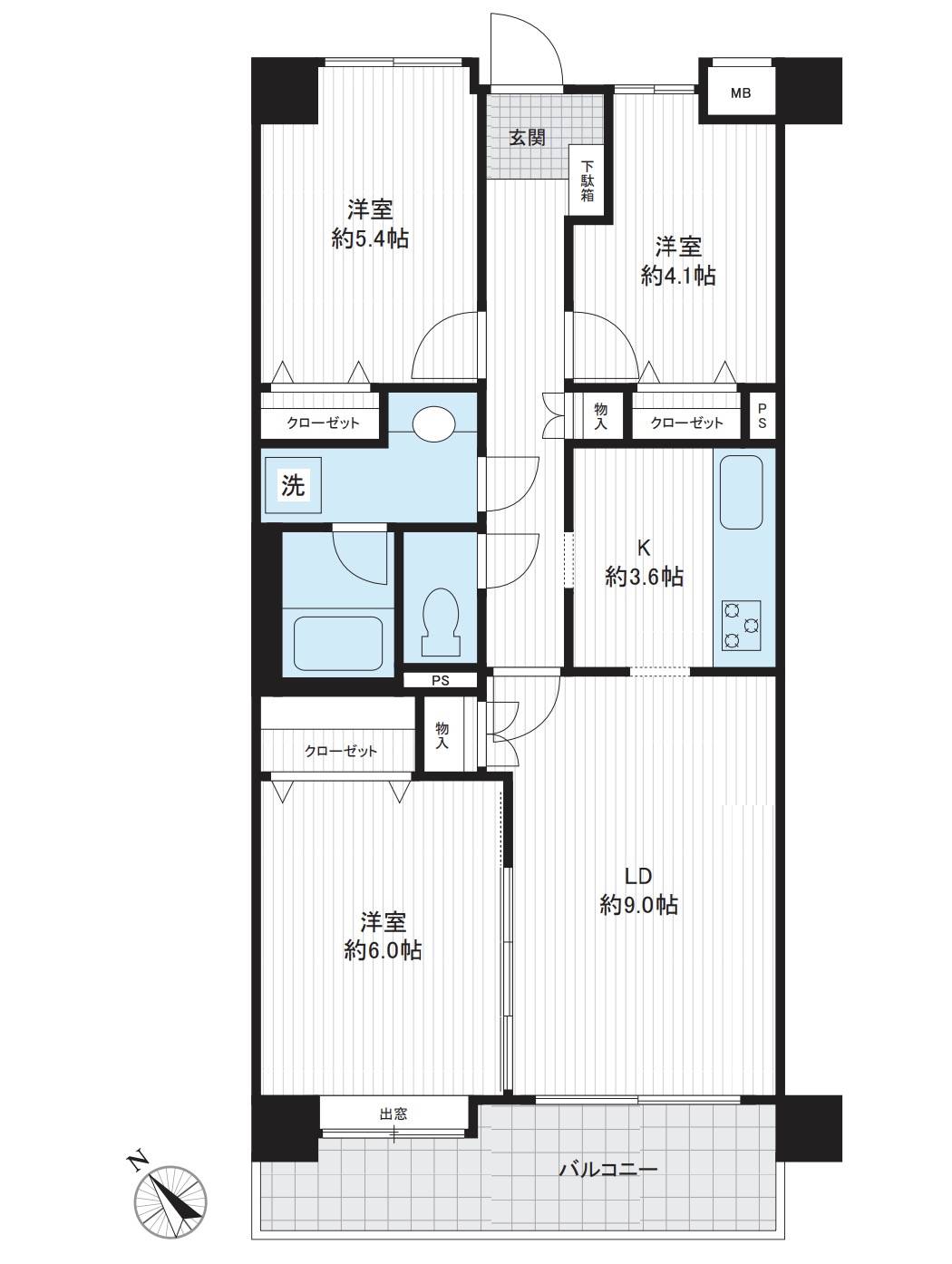 間取り図、武蔵浦和第参ローヤルコーポ中古マンション  仲介手数料無料 