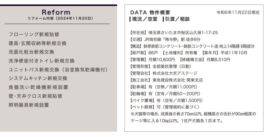 概要、ライオンズマンション浦和けやき通り中古マンション  仲介手数料無料