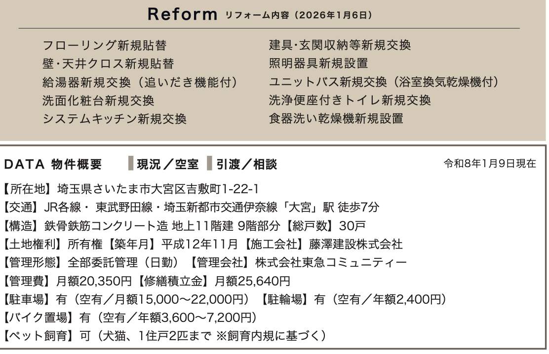 ローヤルシティ大宮吉敷町 仲介手数料無料 中古マンション