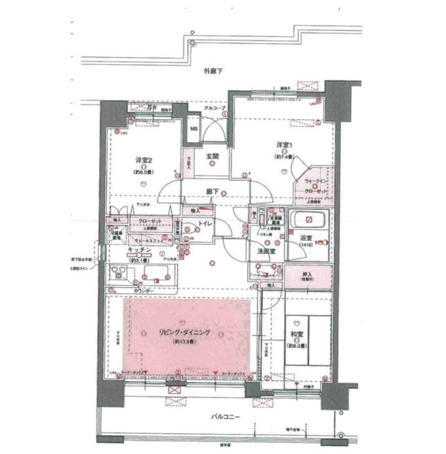 間取り図、ロータリーパレス浦和西 仲介手数料無料 中古マンション