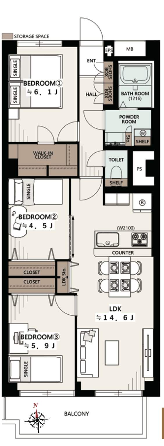間取り図、ハイラーク南浦和 仲介手数料無料 中古マンション