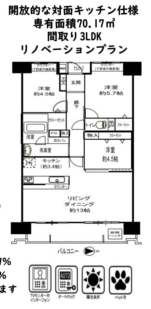 間取り図、プラッツ南浦和 仲介手数料無料 中古マンション