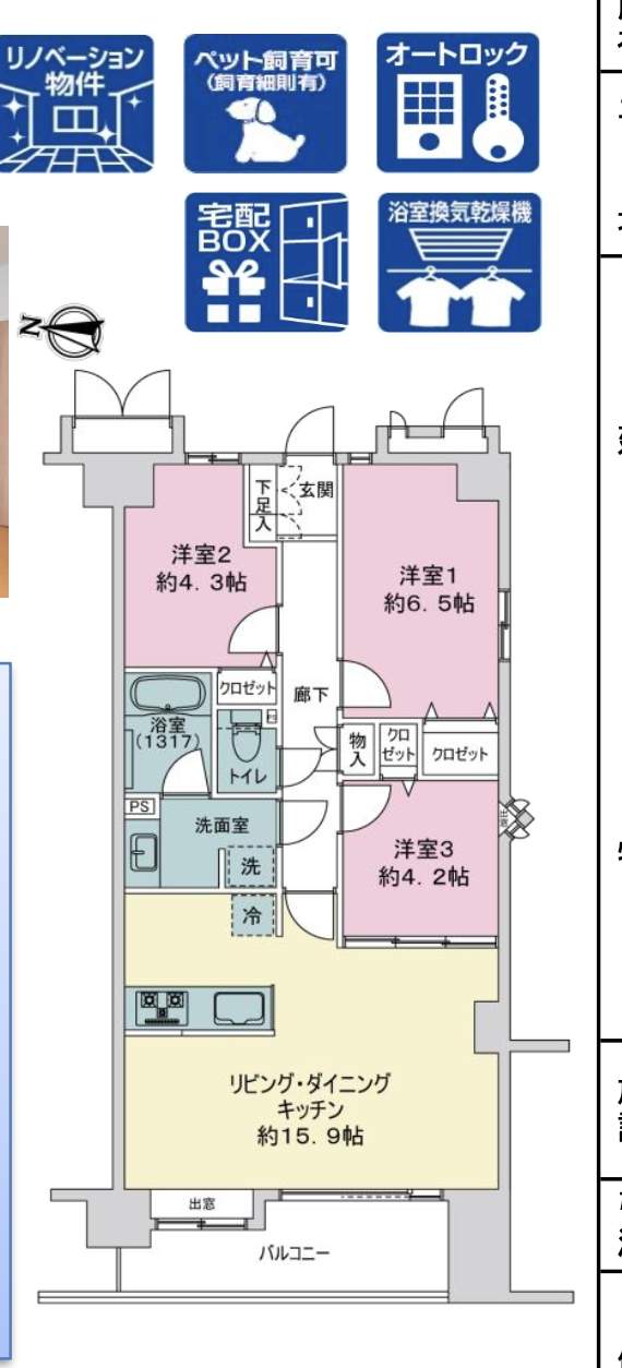 間取り図、サンヴェール浦和常盤 仲介手数料無料 中古マンション