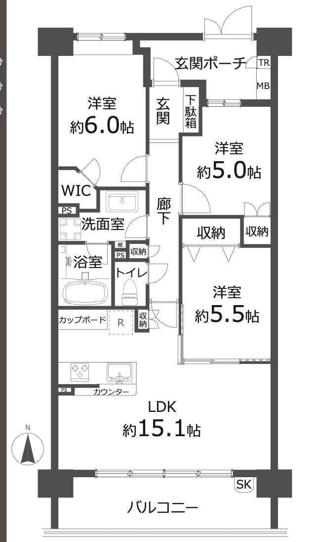 間取り図、藤和シティホームズ大宮氷川参道 仲介手数料無料 中古マンション