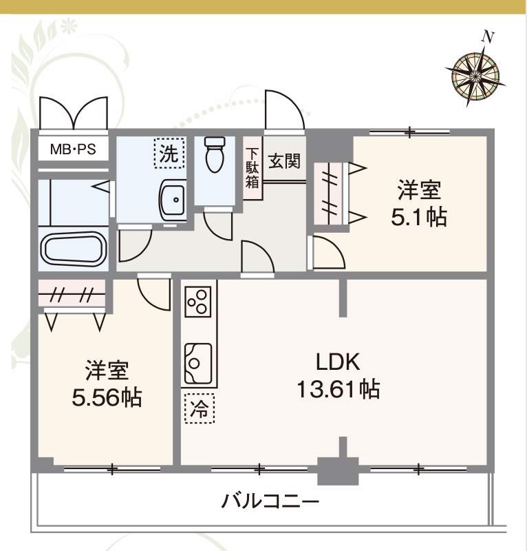 間取り図、ライオンズマンション大宮中古マンション 仲介手数料無料